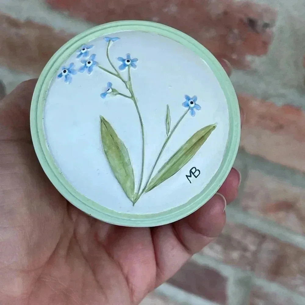 Majolein Bastin Floral Trinket Box for Hallmark Signed Unforgettable 2.5”